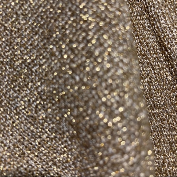 STEFANEL Sz S 65% Cupro Oversized Made in Italy Gold Metallic Buttons Cardigan - Picture 7 of 10